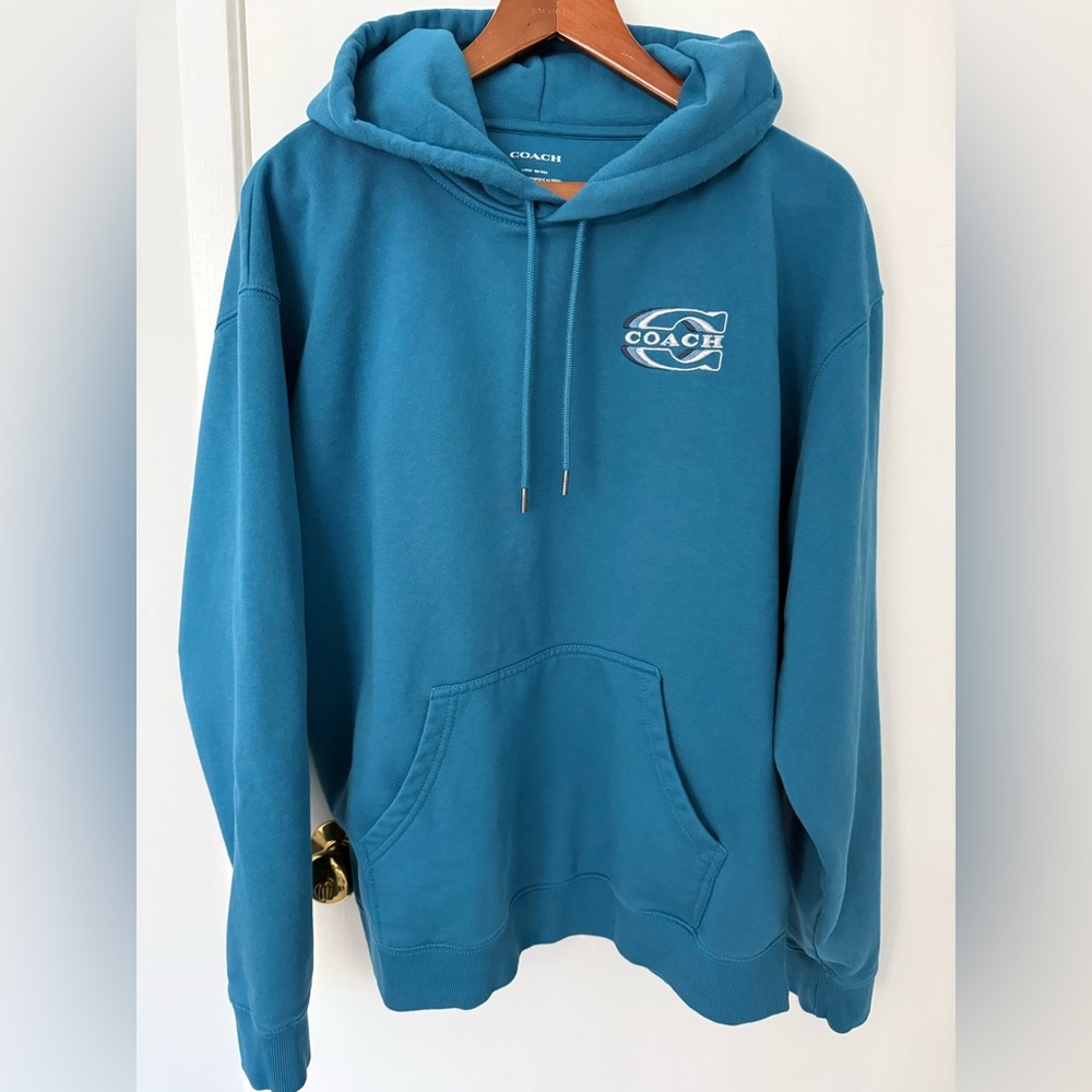 Coach Men's Blue Sapphire Gradient Signature Hoodie
